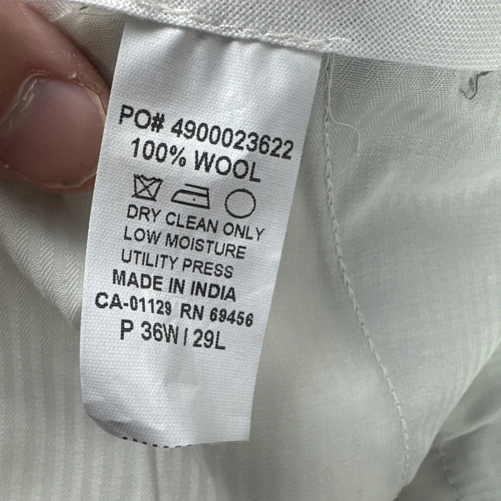 Lauren Ralph Lauren Total Comfort Wool Pants fits 35*28 Microplaid Cuffed gray